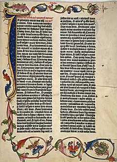Die ersten Zeilen der Gutenberg-Bibel